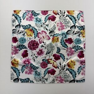 Stone Mountain Floral Butterfly Scarf 20” Square Polyester Head Neck Wrap